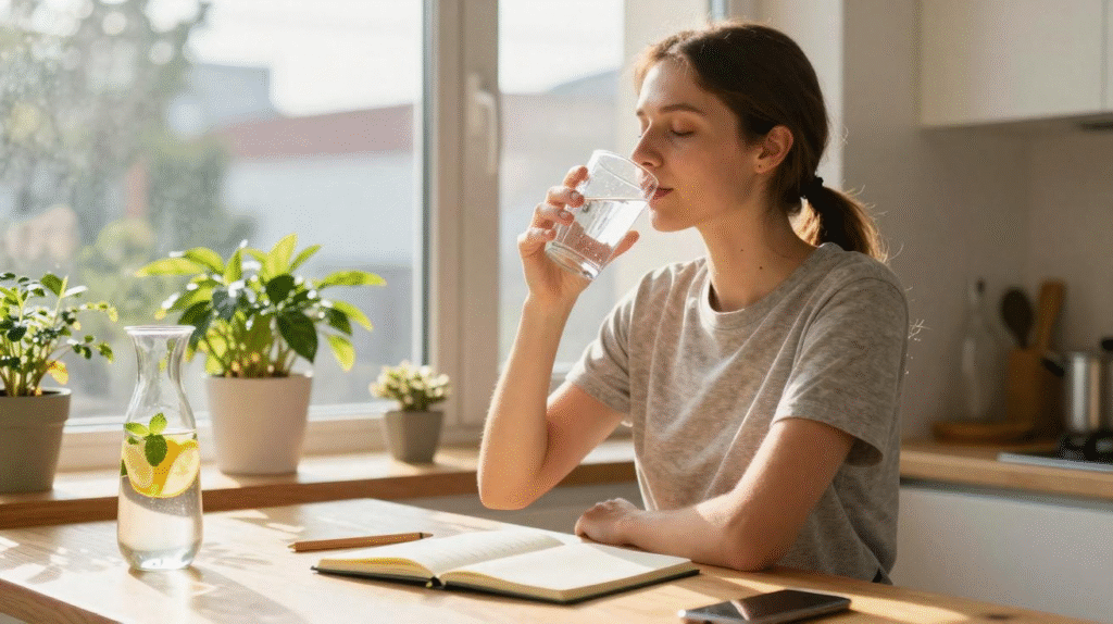 10 simple daily wellness habits for supporting mental well-being, physical health, better sleep, balanced nutrition, and stress management.